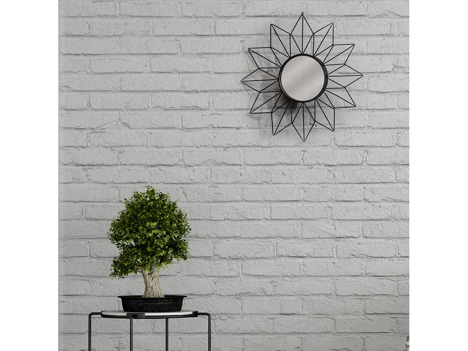 Miroir Soleil 50cm Noir