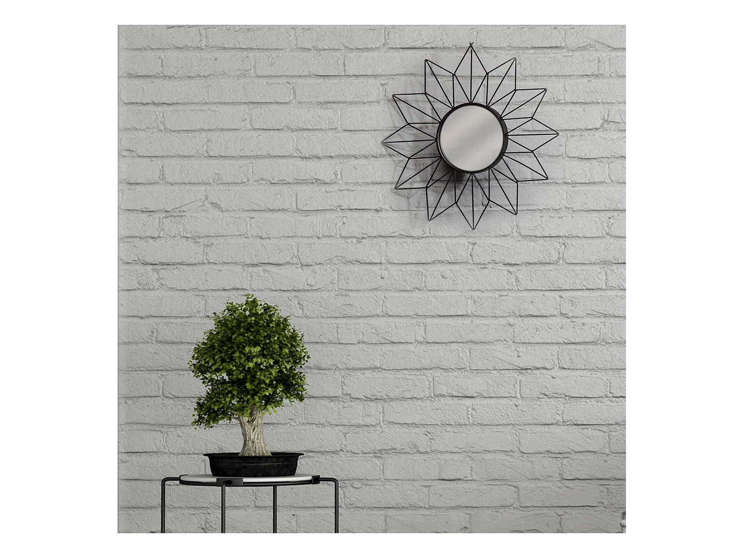 Miroir Soleil 50cm Noir