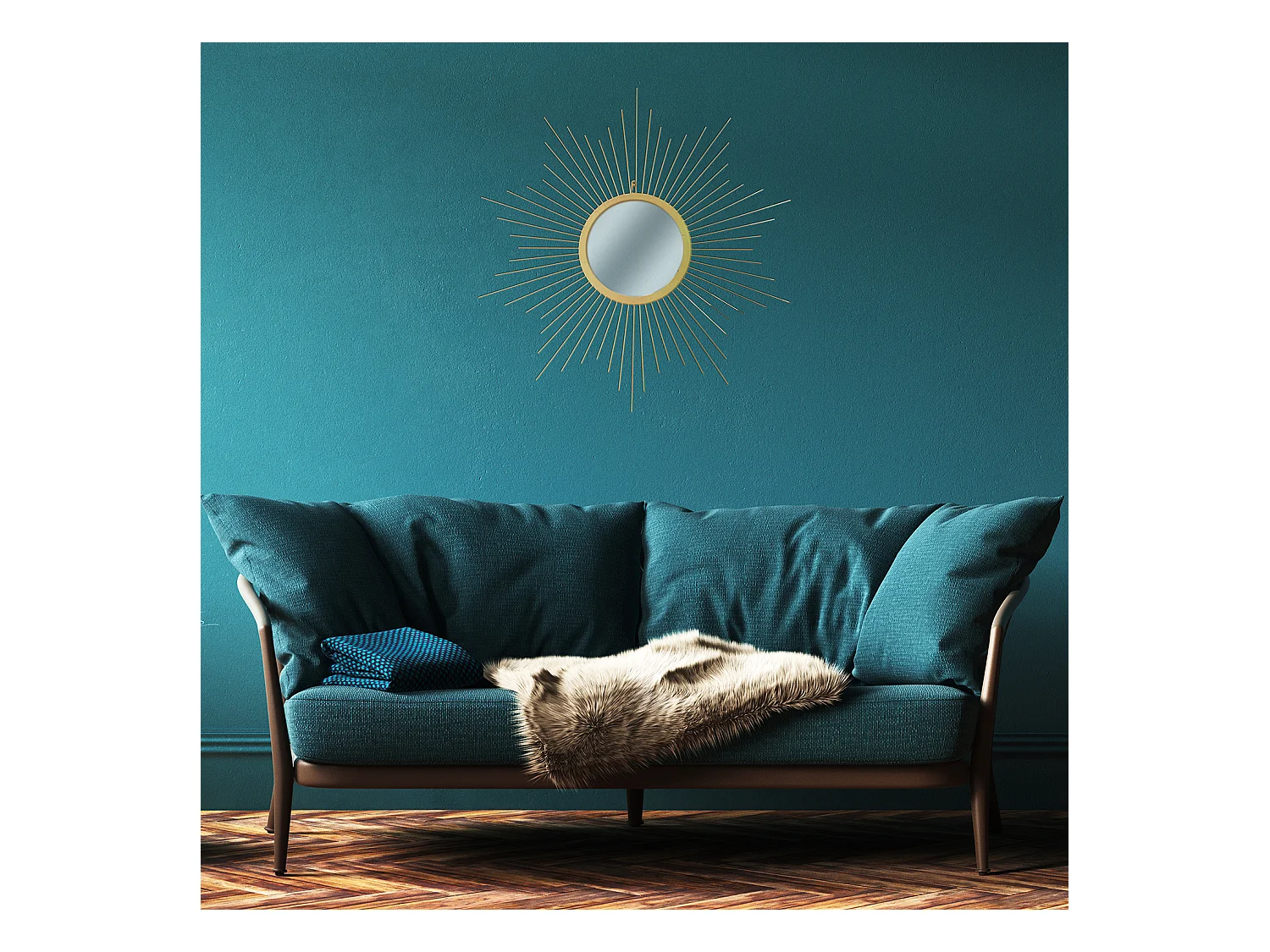 Miroir Soleil Dore 66cm Or