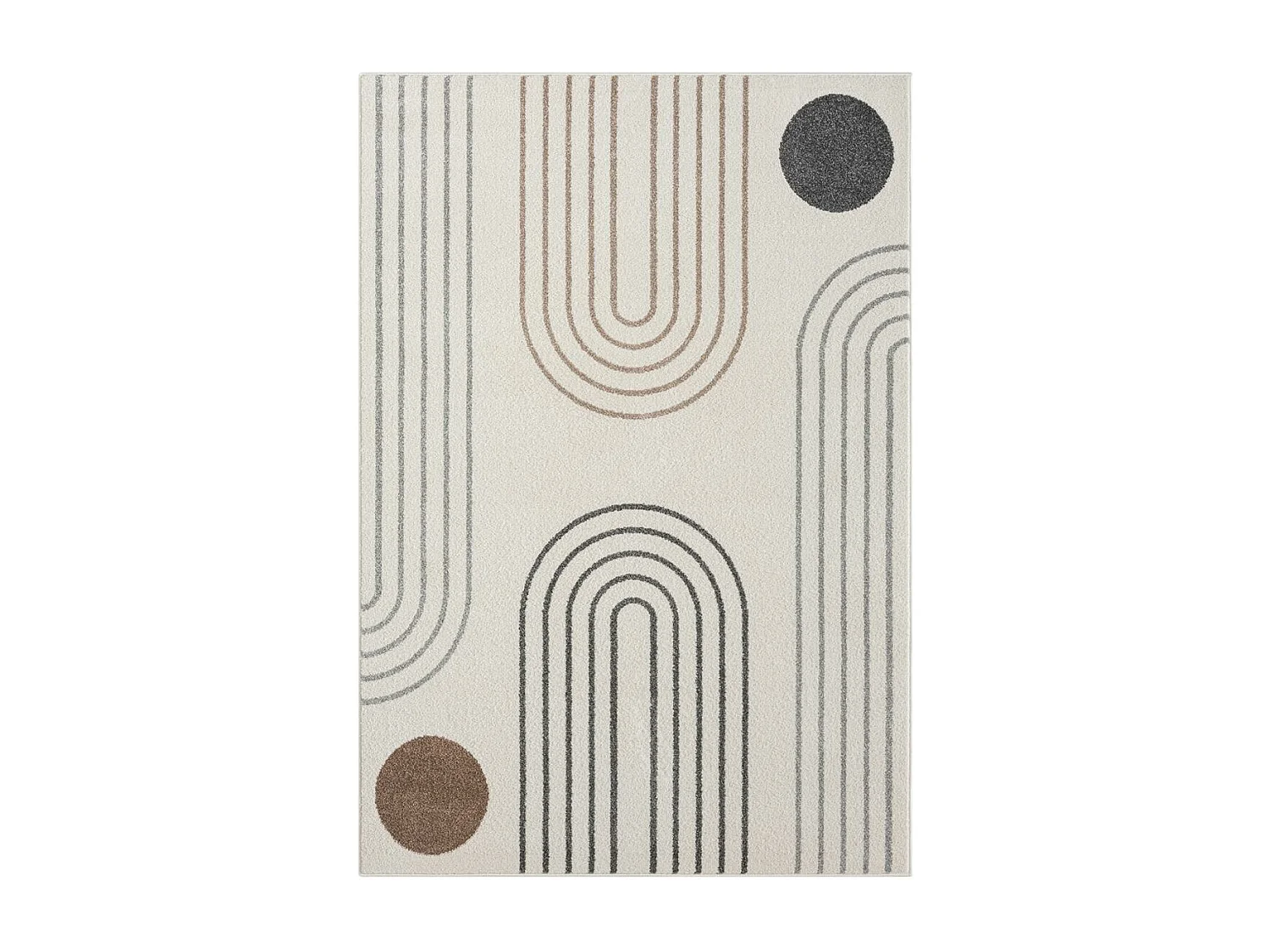 tapis salon 120x170 tissé crème rectangle motif géométrique RERAND