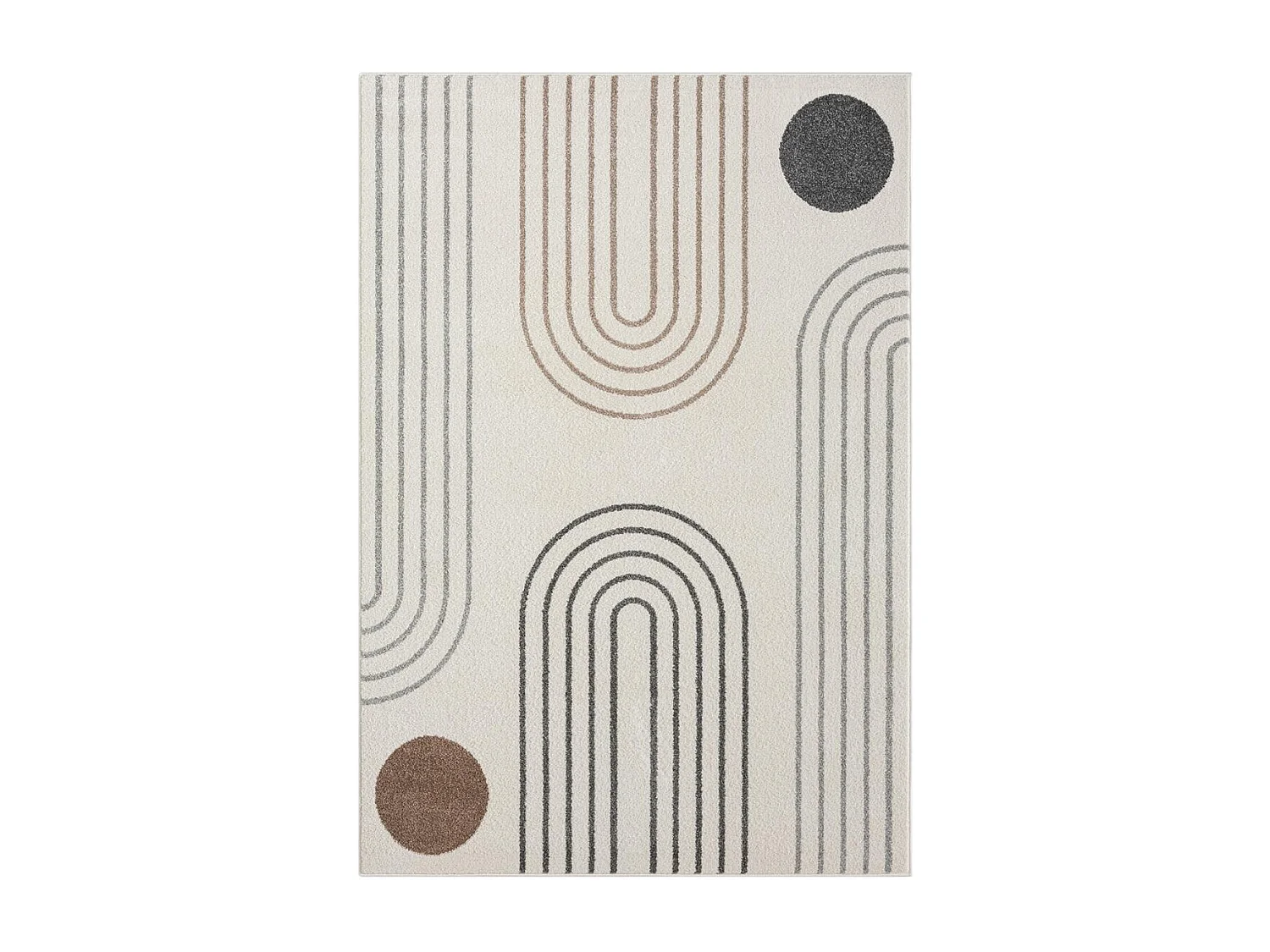 tapis grand salon 200x290 tissé crème rectangle motif géométrique RERAND