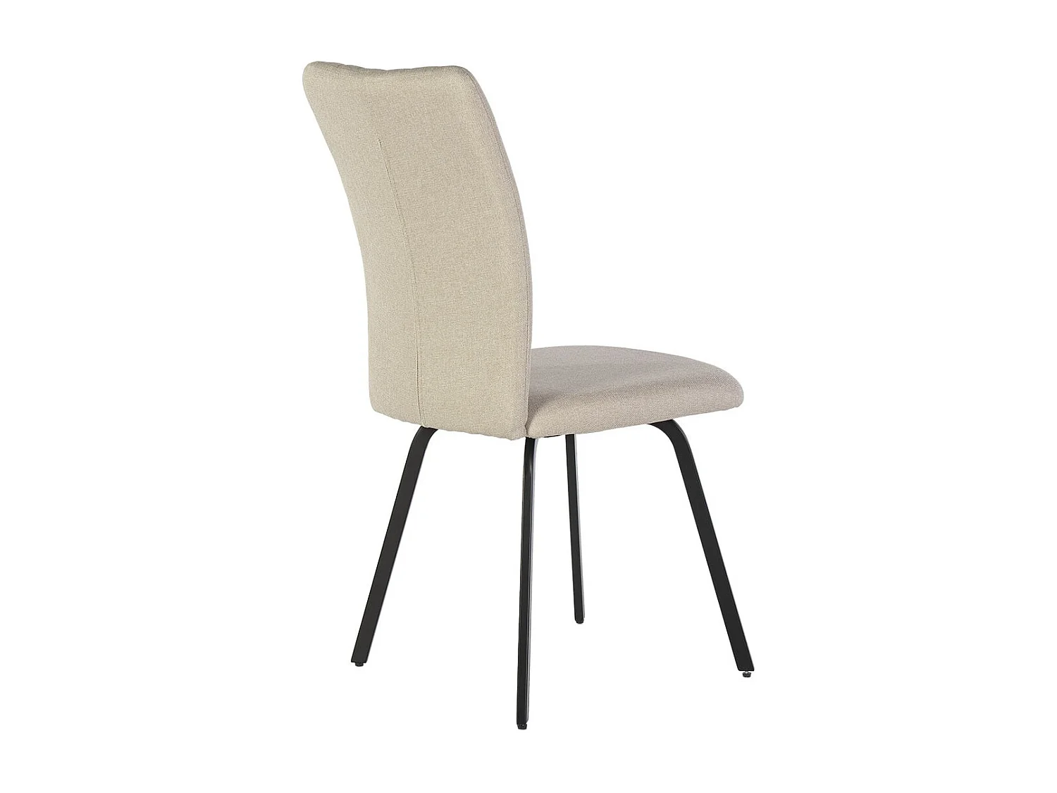 GARROW - Lot de 4 Chaises Tissu Beige Surpiqué Pieds Métal Noir