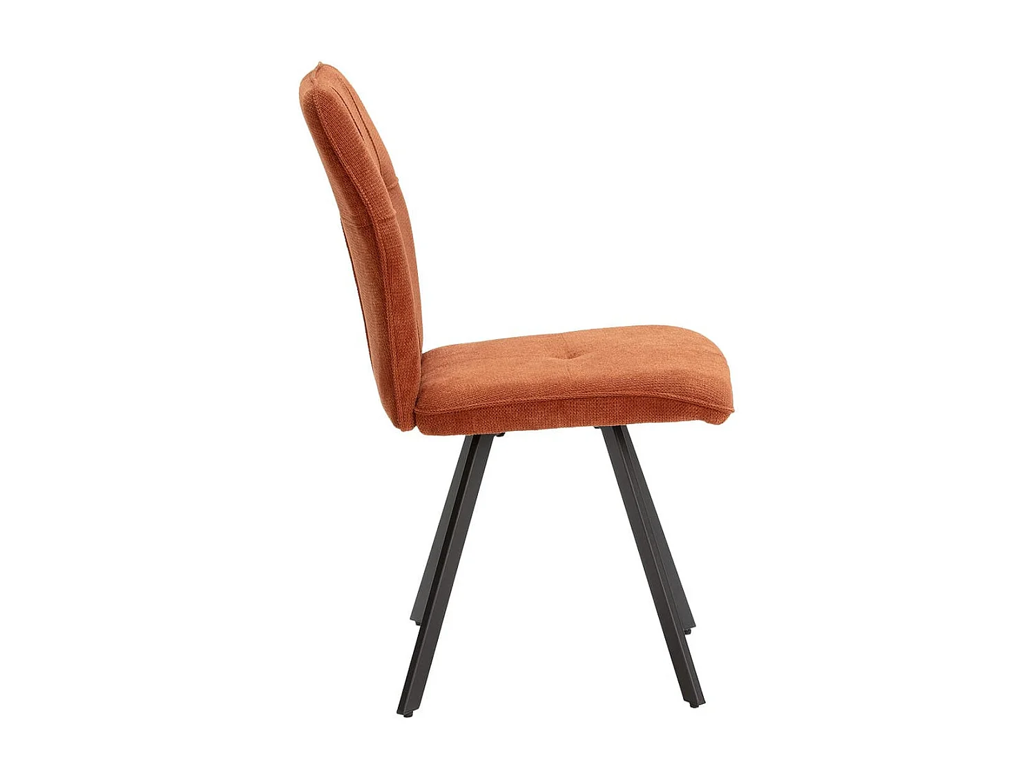 SELMA - Lot de 4 Chaises Tissu Marron Effet Tricoté Pieds Métal Noir