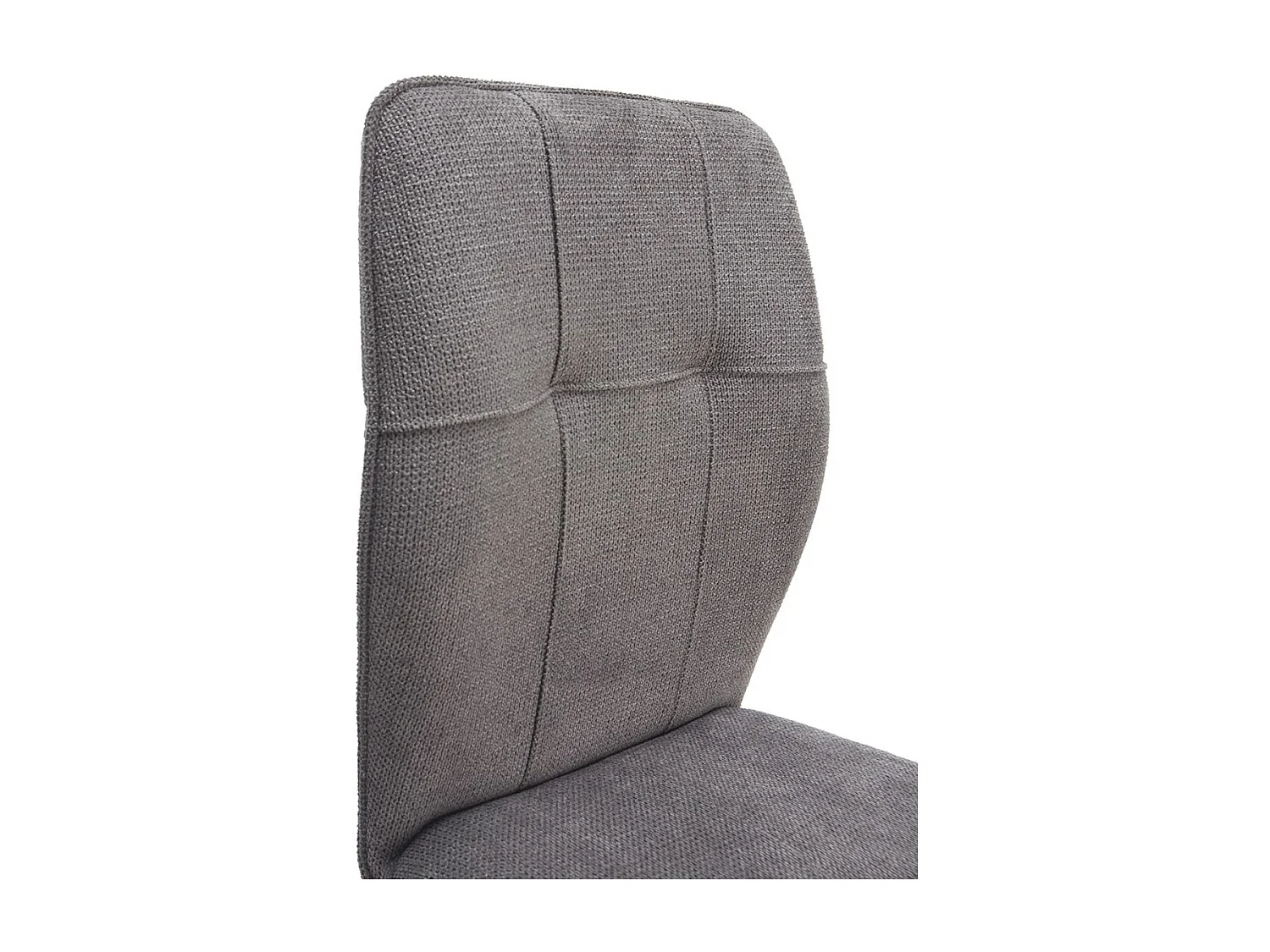 SELMA - Lot de 4 Chaises Tissu Gris Anthracite Effet Tricoté Pieds Métal Noir