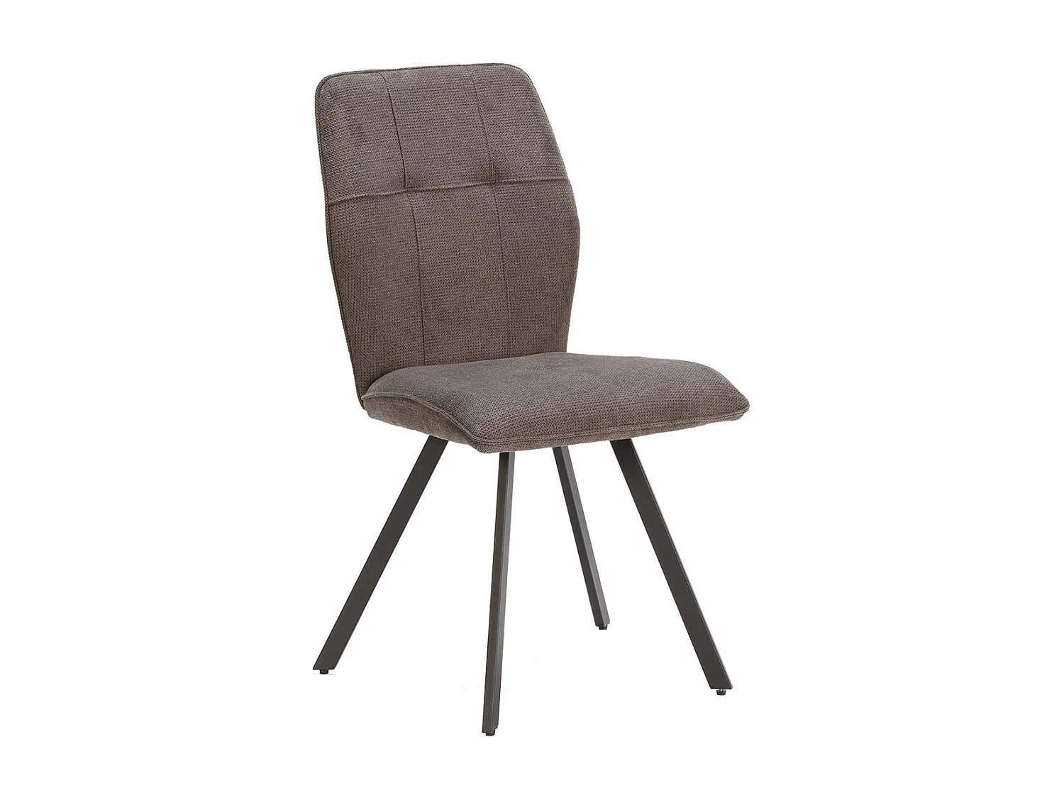 SELMA - Lot de 4 Chaises Tissu Gris Anthracite Effet Tricoté Pieds Métal Noir