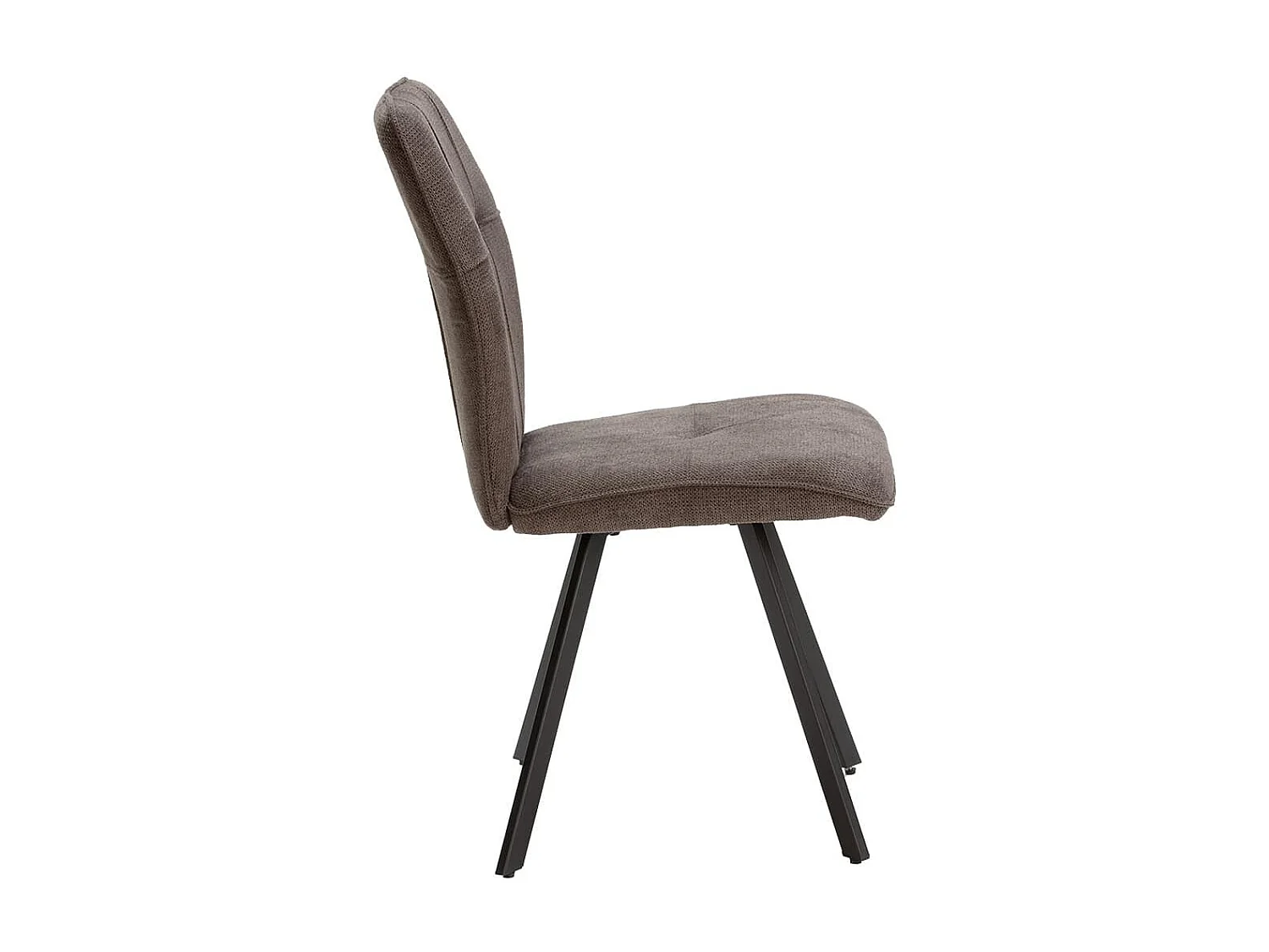 SELMA - Lot de 4 Chaises Tissu Gris Anthracite Effet Tricoté Pieds Métal Noir