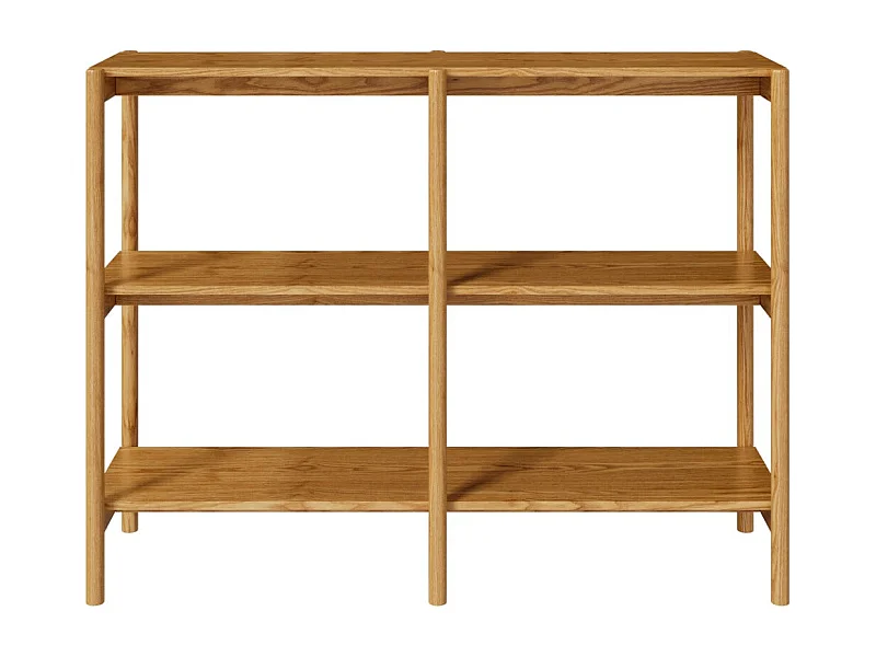 Scaffale in legno di hevea, 2 ripiani - Emel