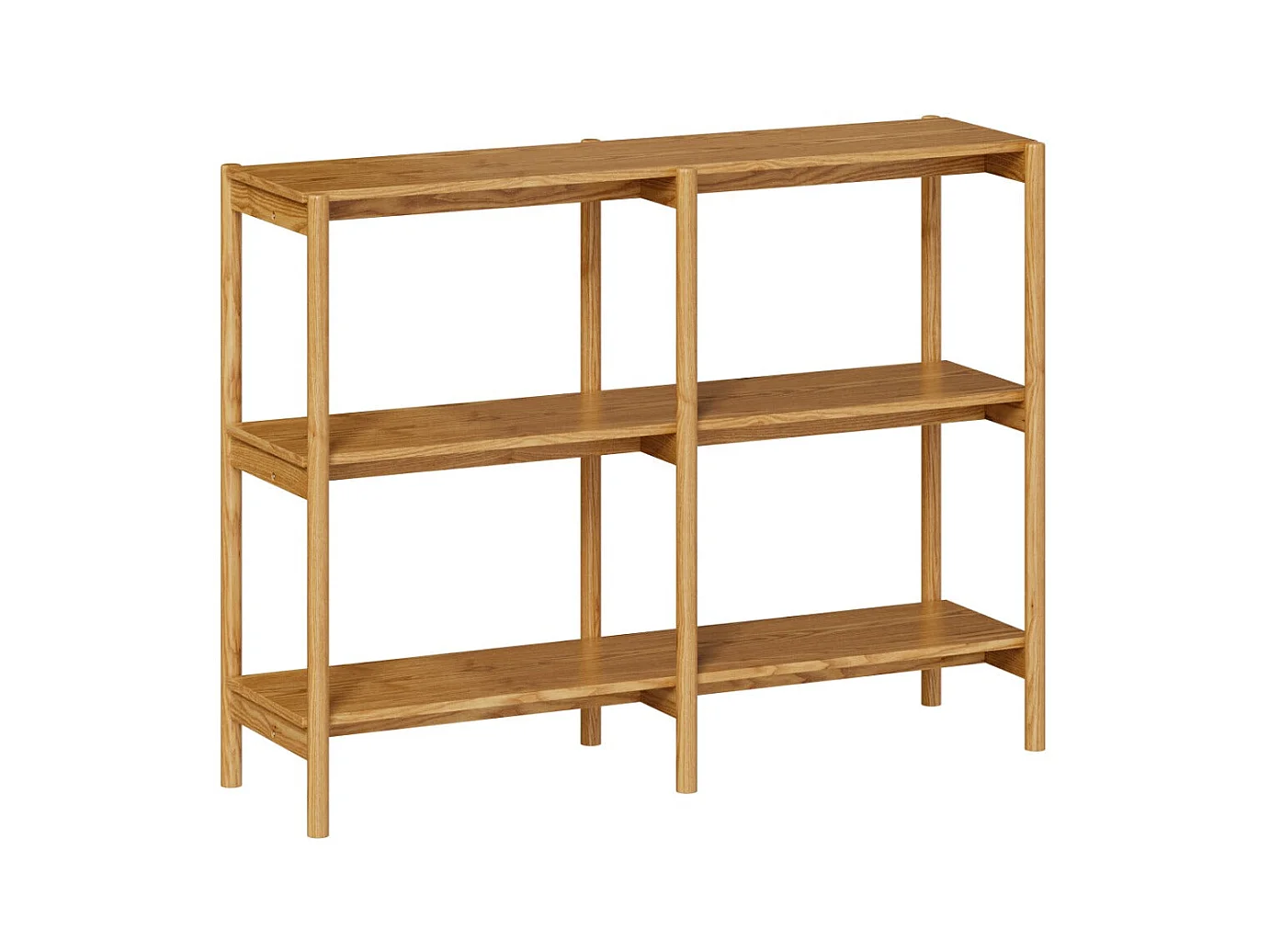 Estante de madera de hevea, 2 estantes - Emel