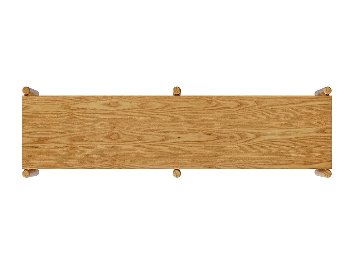 Estante de madera de hevea, 2 estantes - Emel