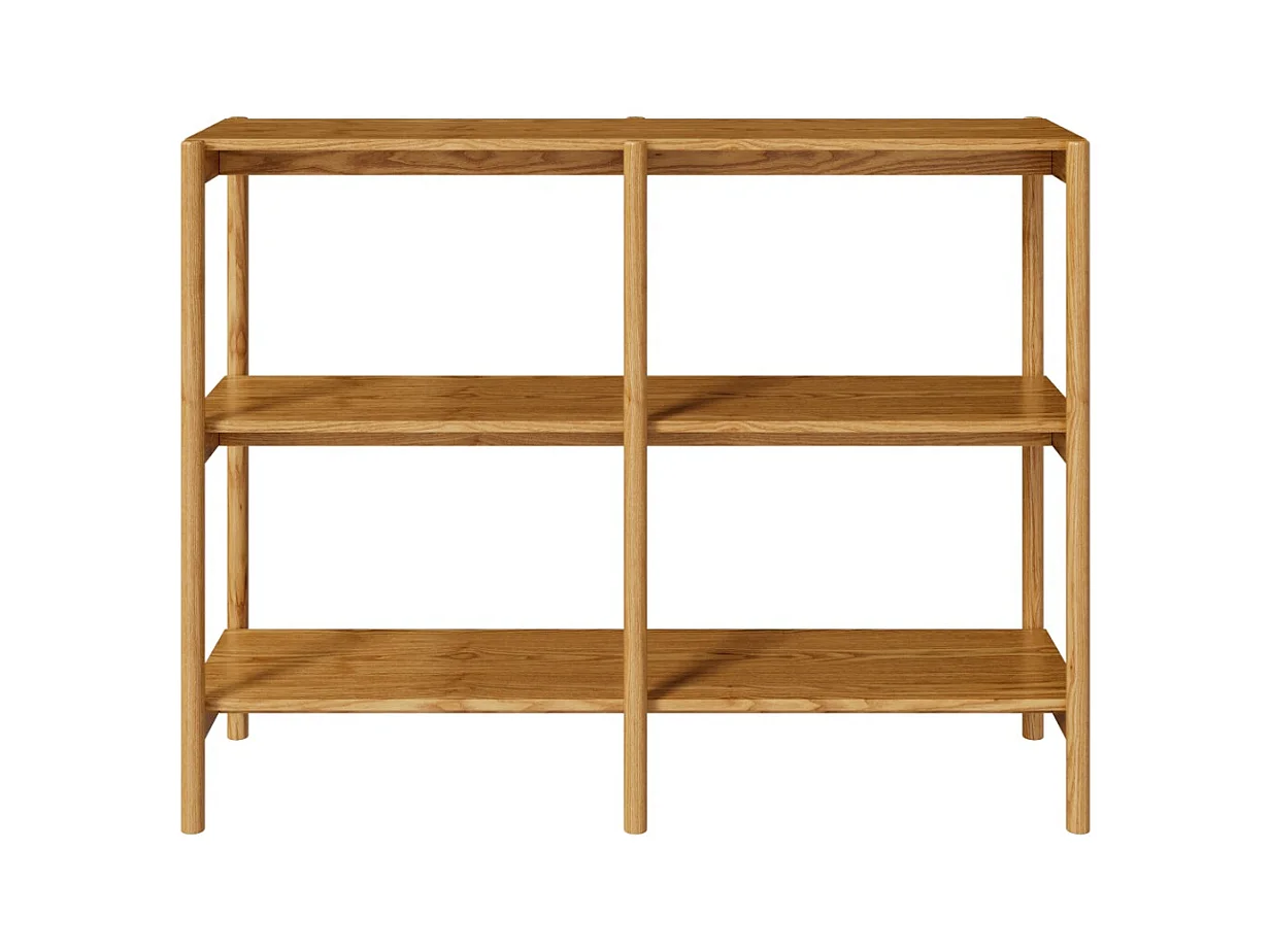 Etagère en bois d'hévéa massif, 2 étagères - Emel