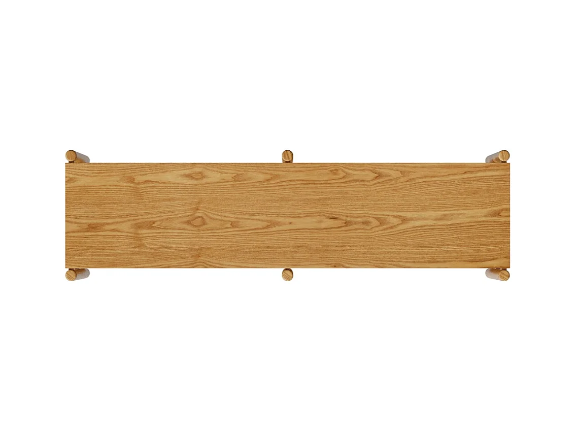 Etagère en bois d'hévéa massif, 2 étagères - Emel