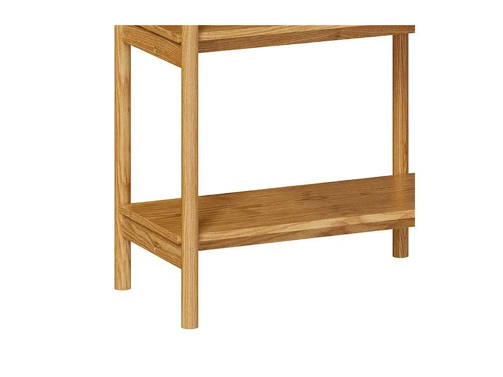 Etagère en bois d'hévéa massif, 2 étagères - Emel