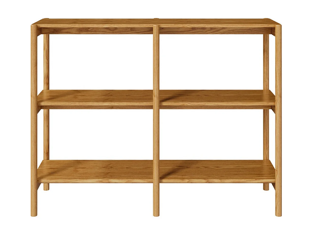 Etagère en bois d'hévéa massif, 2 étagères - Emel