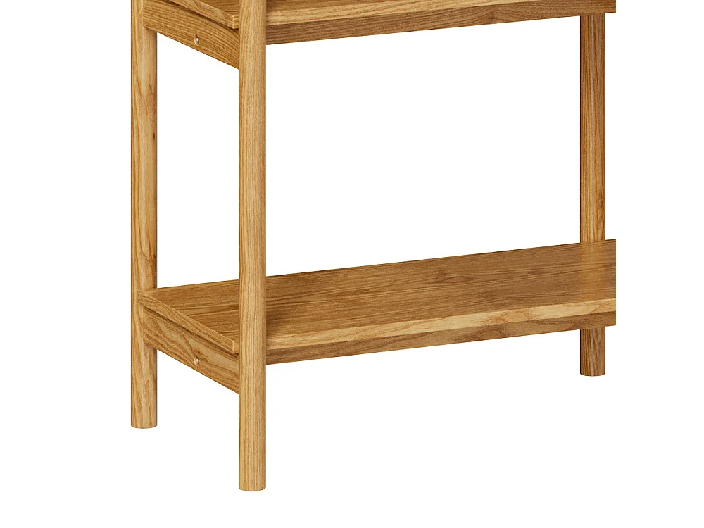 Etagère en bois d'hévéa massif, 2 étagères - Emel