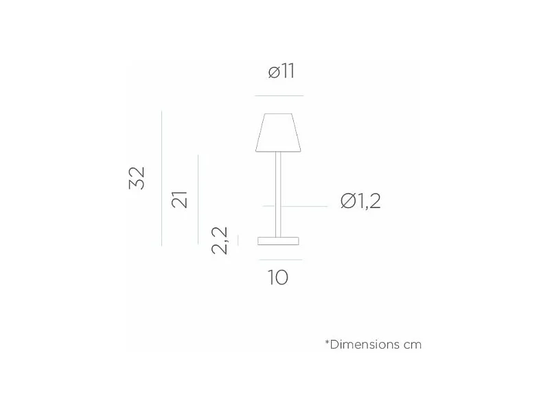 Lampe à poser intérieure extérieure Lola Slim 32 cm