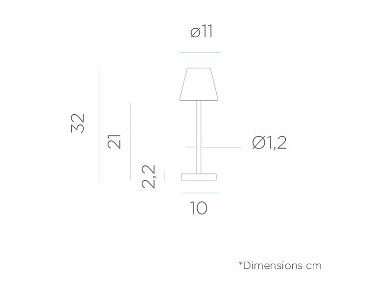 Lampe à poser intérieure extérieure Lola Slim 32 cm