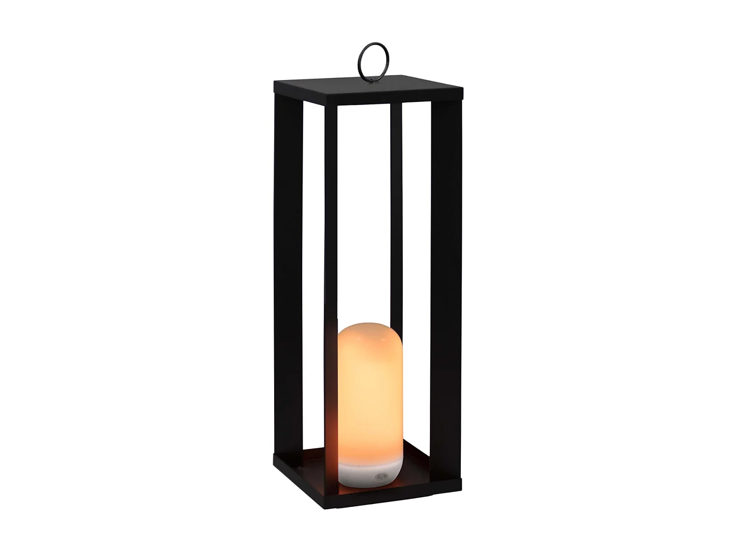 Metalen tuin lantaarn op batterij Siroco 50 cm met afstandsbediening en oplaadbare 200 lumen lamp