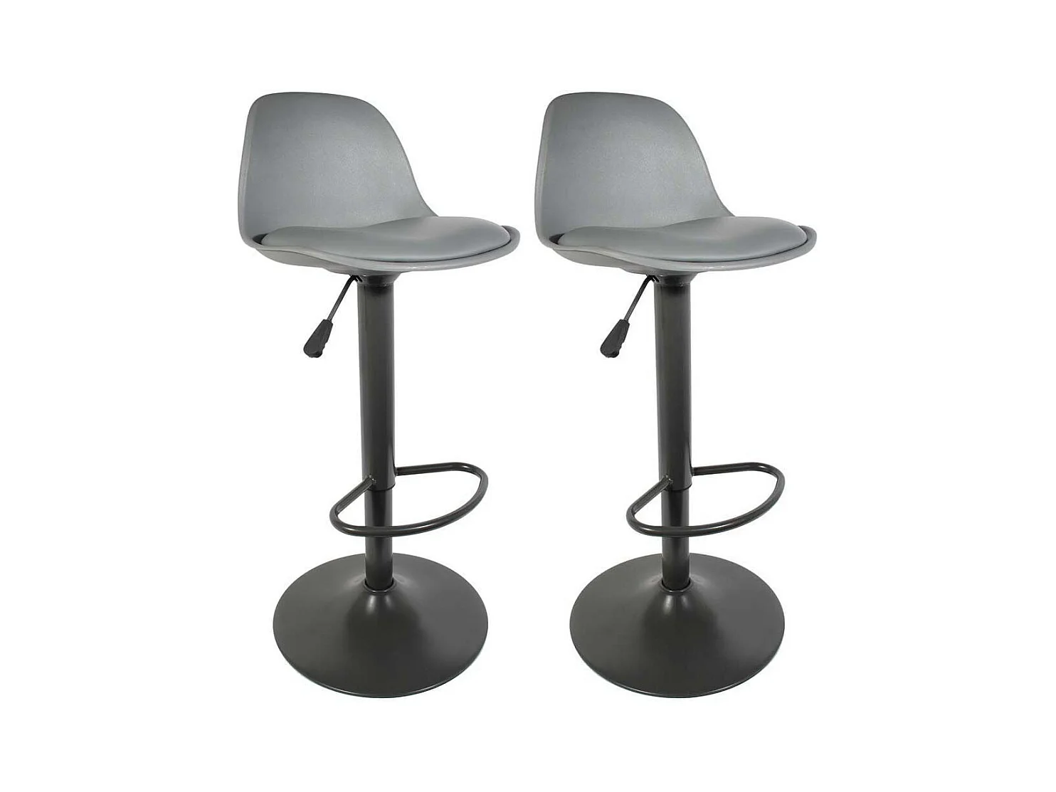 Tabouret de bar assise rembourrée Isak (Lot de 2) Gris