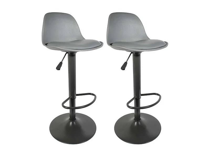 Tabouret de bar assise rembourrée Isak (Lot de 2) Gris