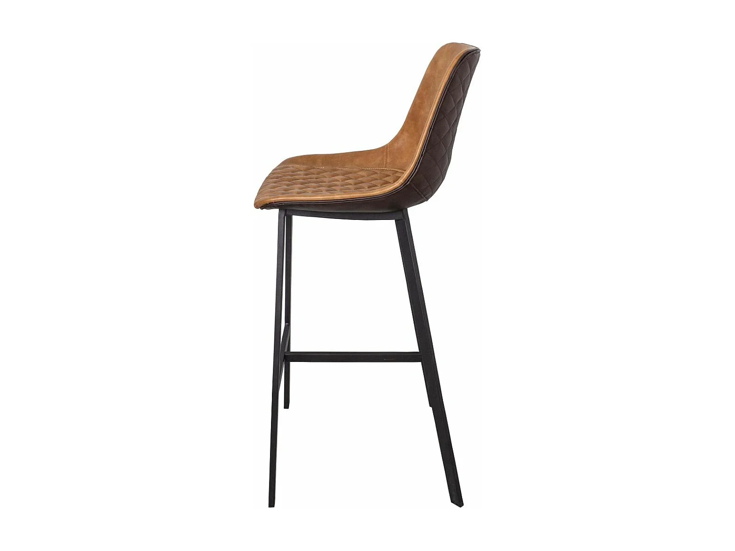 Fauteuil de bar assise capitonné en polyuréthane Caramel