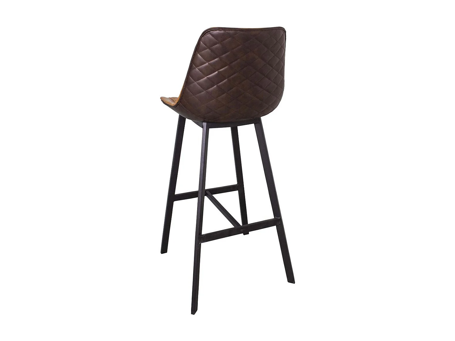 Fauteuil de bar assise capitonné en polyuréthane Caramel