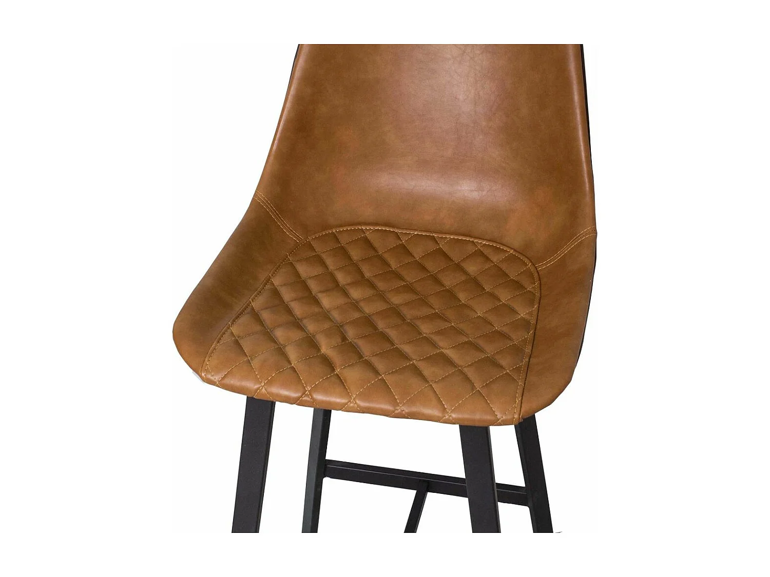 Fauteuil de bar assise capitonné en polyuréthane Caramel