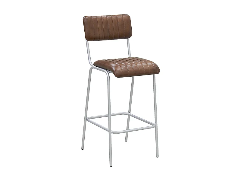 Tabouret de bar en cuir et métal Hauteur siège 75 cm