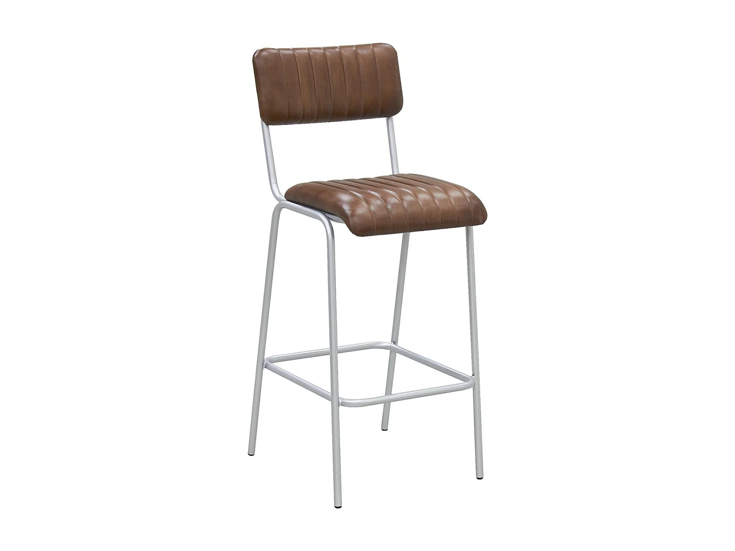 Tabouret de bar en cuir et métal Hauteur siège 75 cm