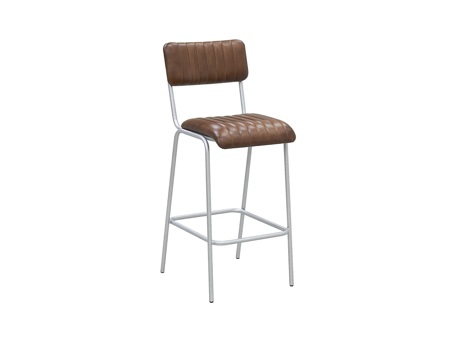 Tabouret de bar en cuir et métal Hauteur siège 75 cm