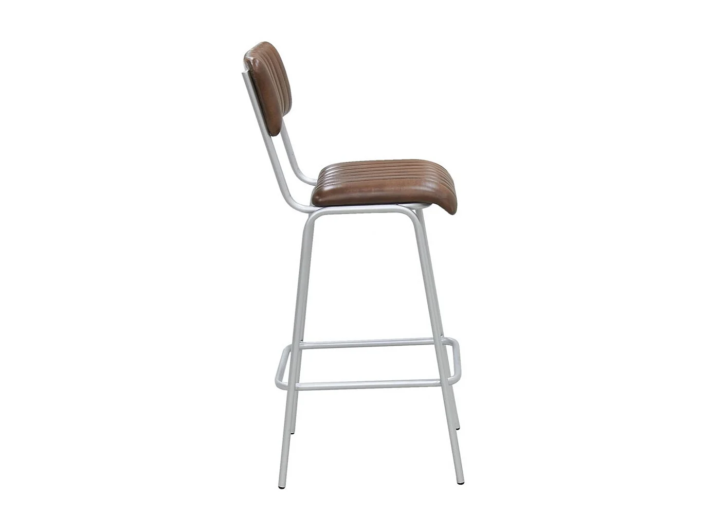 Tabouret de bar en cuir et métal Hauteur siège 75 cm