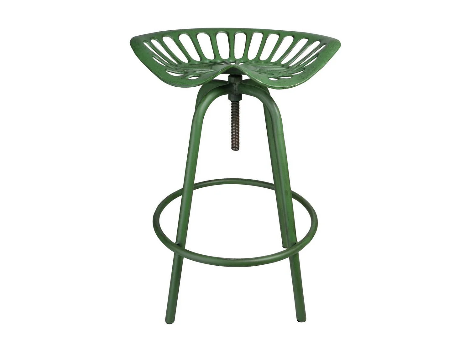 Tabouret avec assise de tracteur en métal Vert