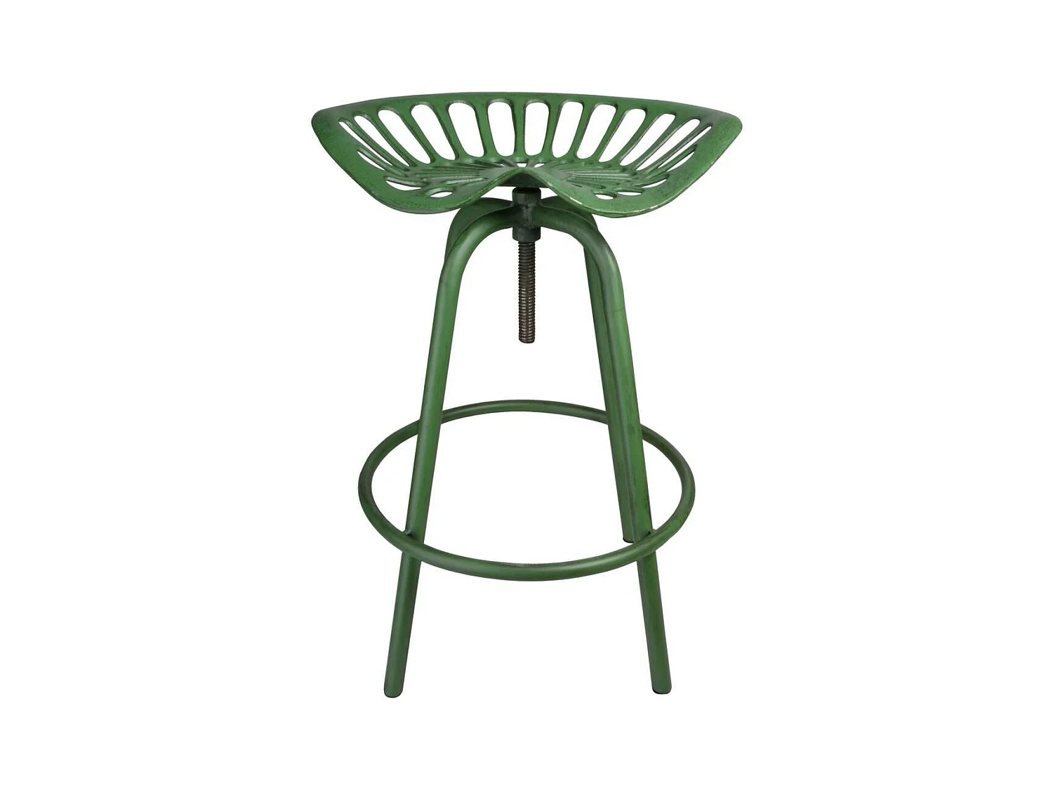 Tabouret avec assise de tracteur en métal Vert