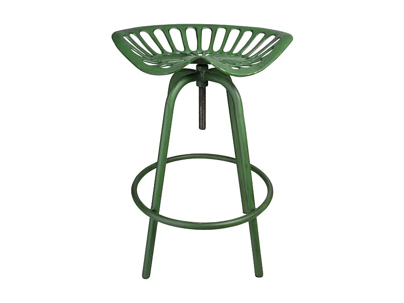 Tabouret avec assise de tracteur en métal Vert