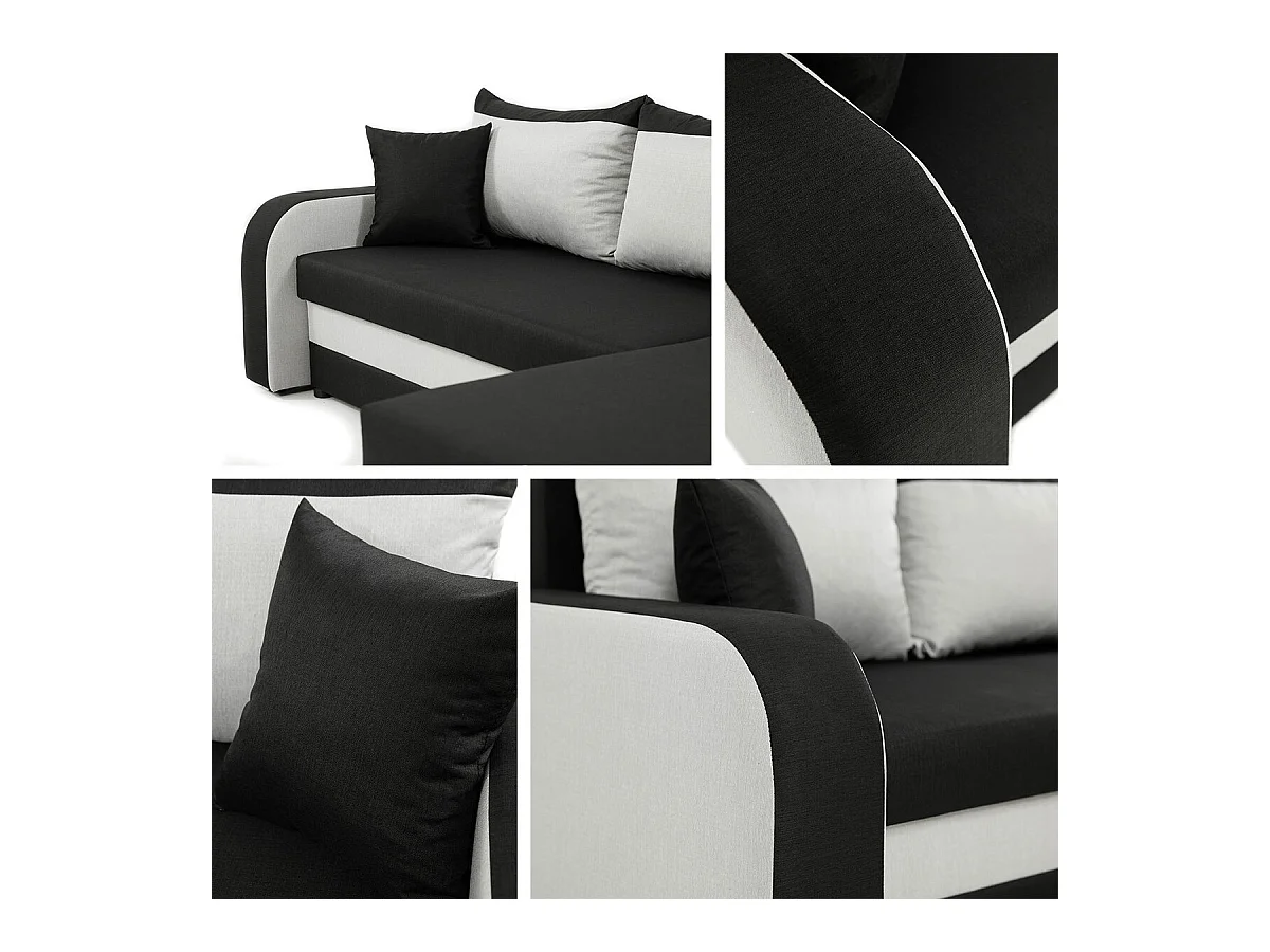 Sofá de canto Comfivo 135, Cinzento, Funcionalidade de dormir