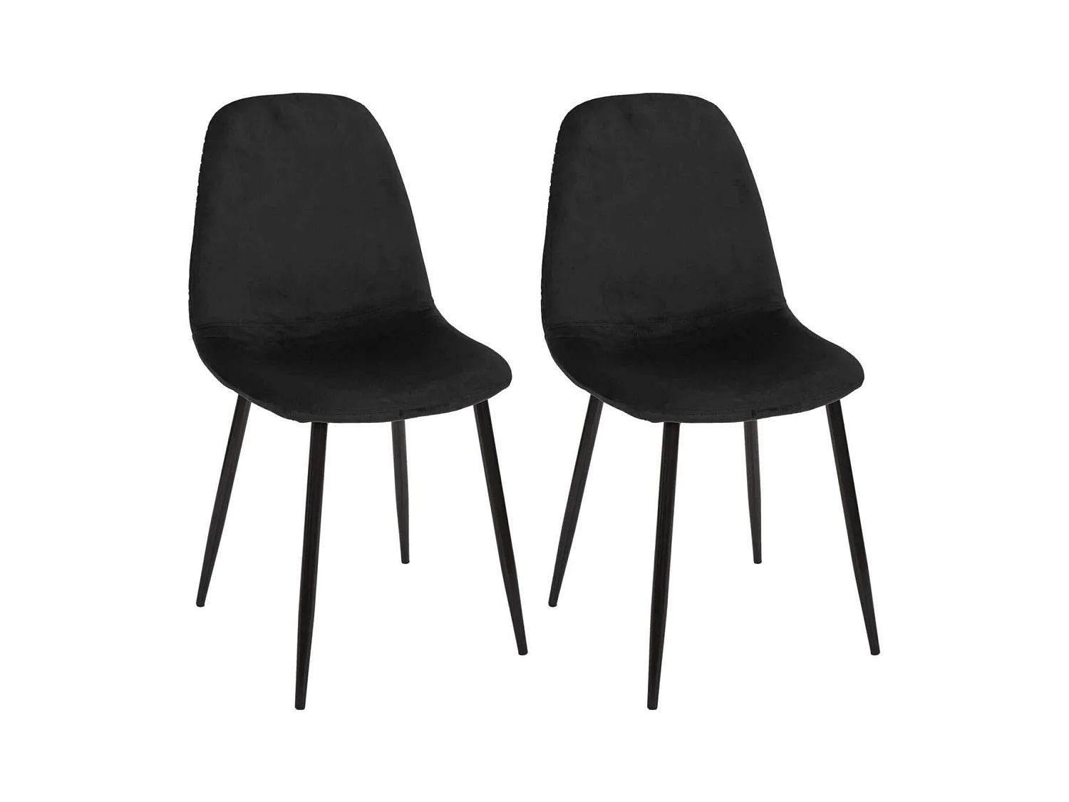 Chaise en métal assise en velours Leaf (Lot de 2)