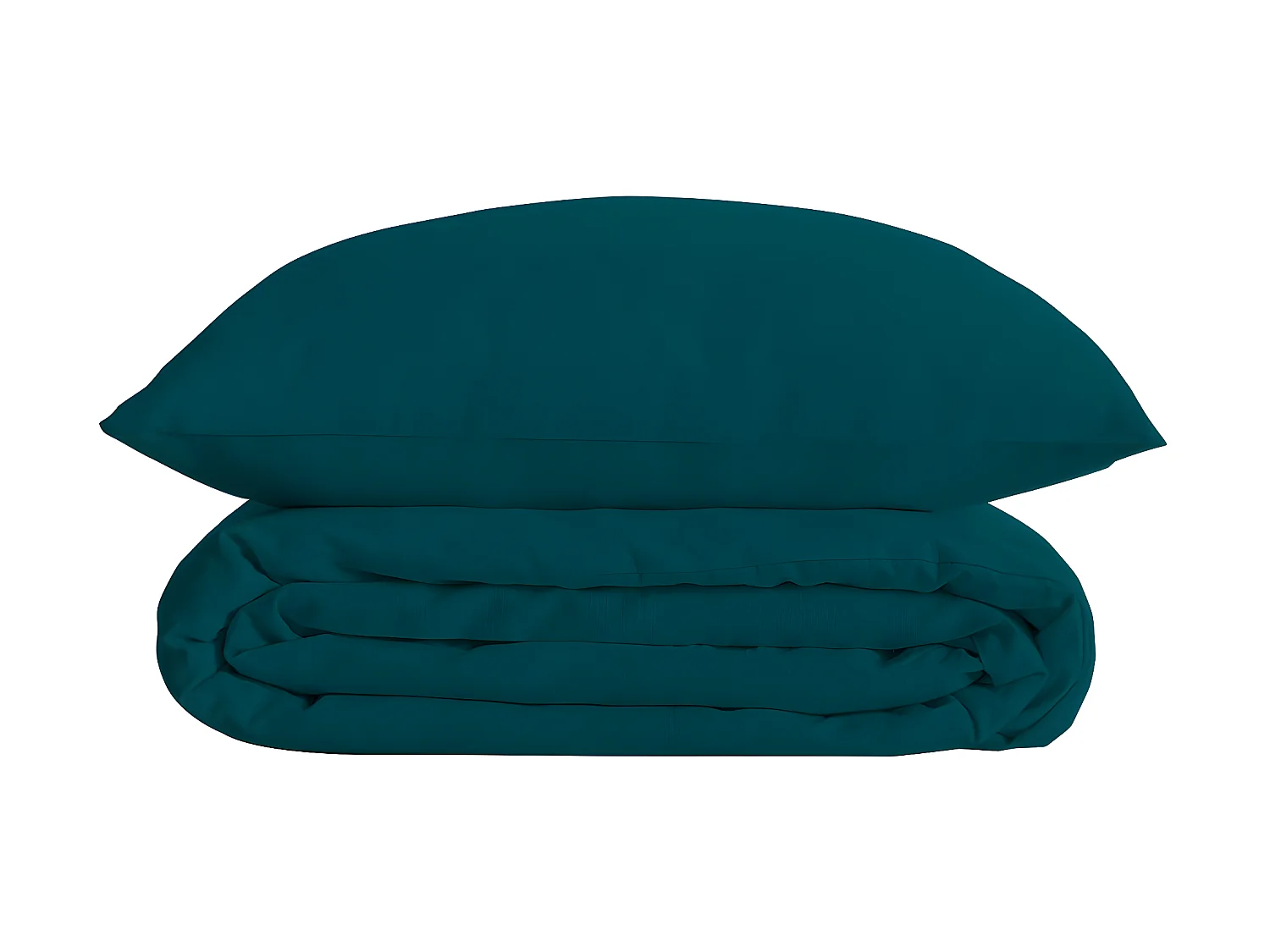 Parure de lit 2 Personnes en Percale de Coton  Bleu Egéen  240 x 220 cm Housse de couette avec 2 taies
