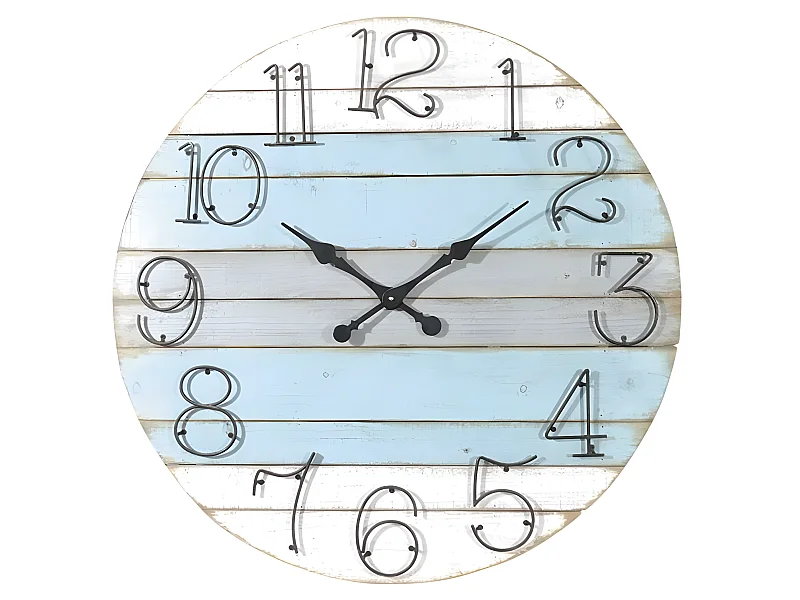 Horloge ronde en bois Marine