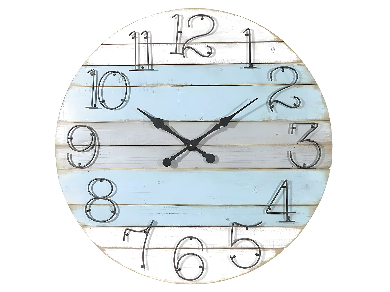 Horloge ronde en bois Marine