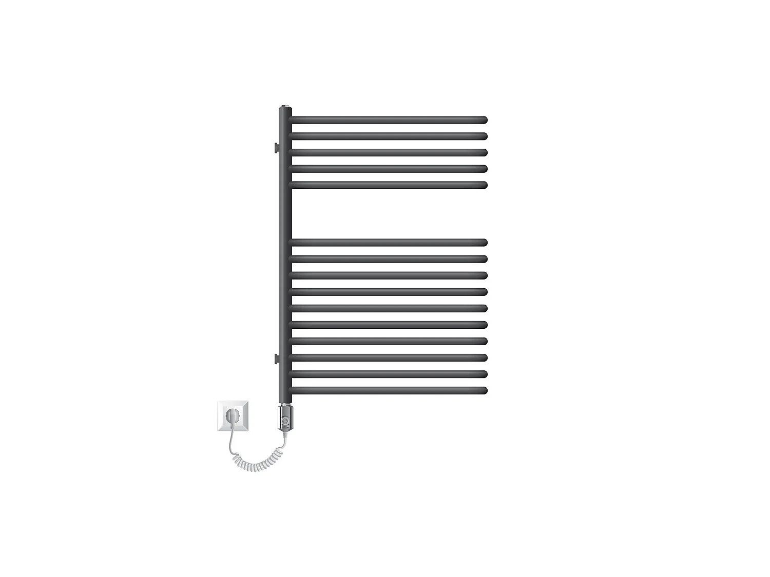 Radiateur Partition 500x800 mm anthracite moderne avec élément chauffant 300 W