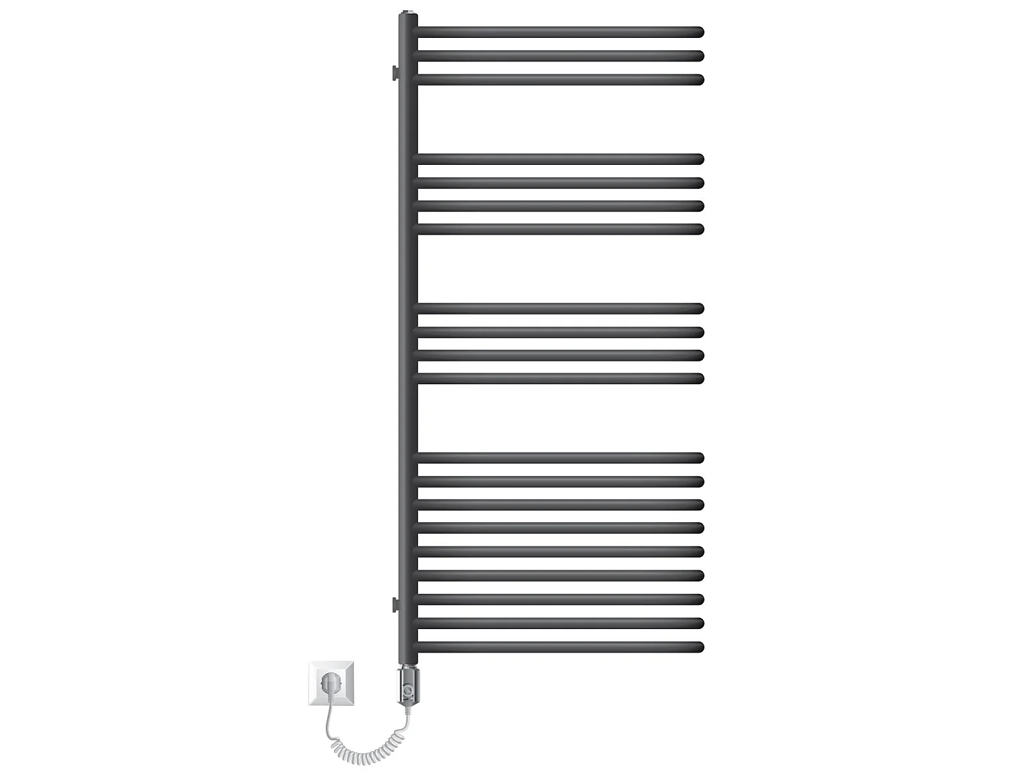 Radiateur Partition 500x1200 mm anthracite moderne avec élément chauffant 900W