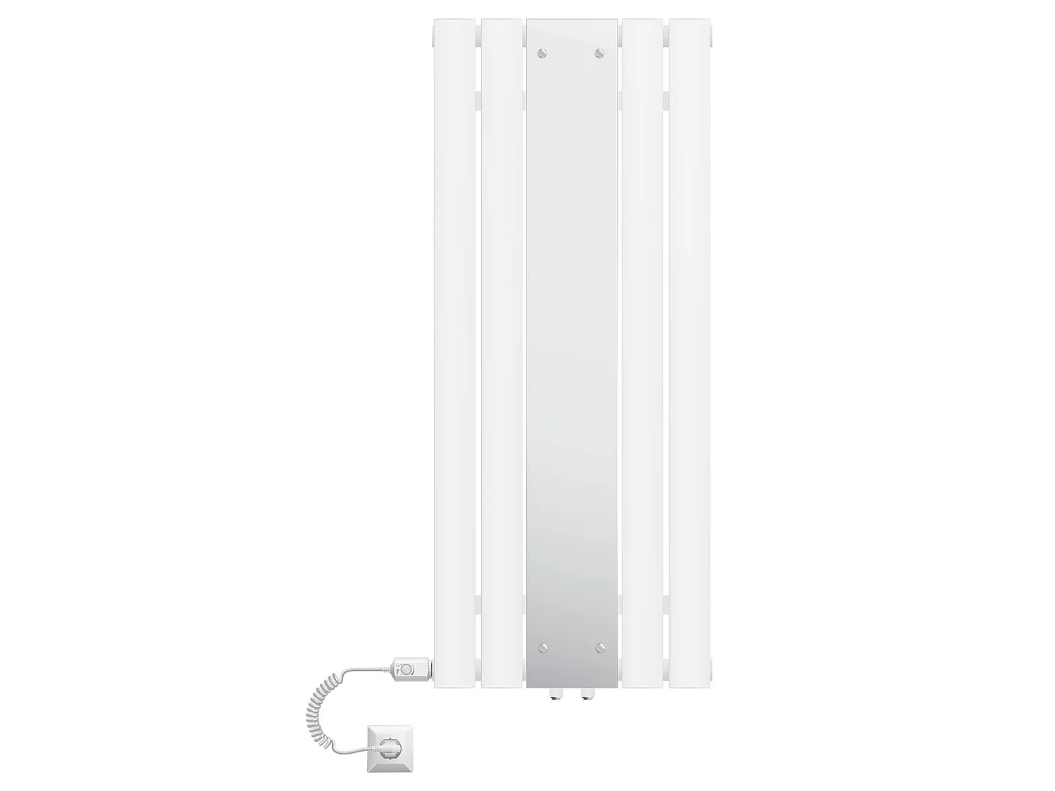 Radiateur blanc salle de bain 450x1200 mm avec miroir et élément chauffant 900W