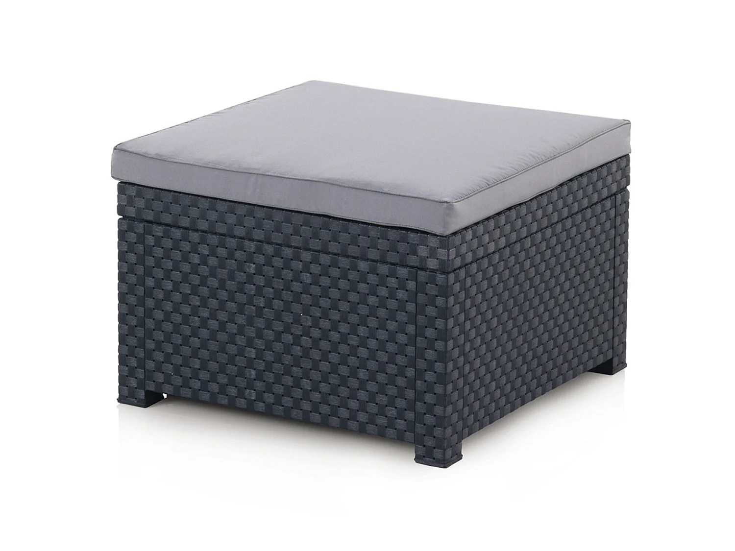 Conjunto de jardín Sira 2 sillones + 2 puffs + 1 mesa grafito