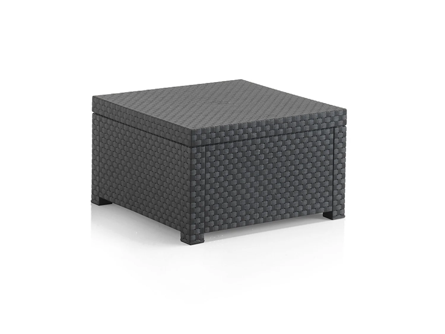 Conjunto de jardín Sira 2 sillones + 2 puffs + 1 mesa grafito