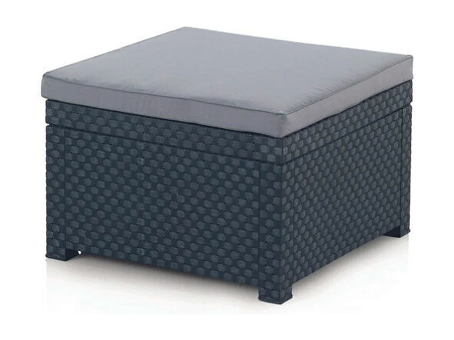 Conjunto de jardín Sira 2 sillones + 2 puffs + 1 mesa grafito