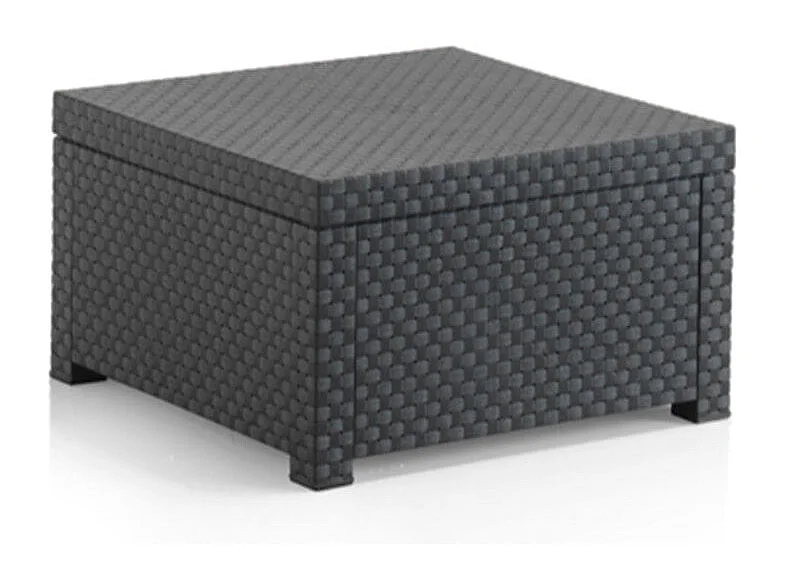 Conjunto de jardín Sira 2 sillones + 2 puffs + 1 mesa grafito