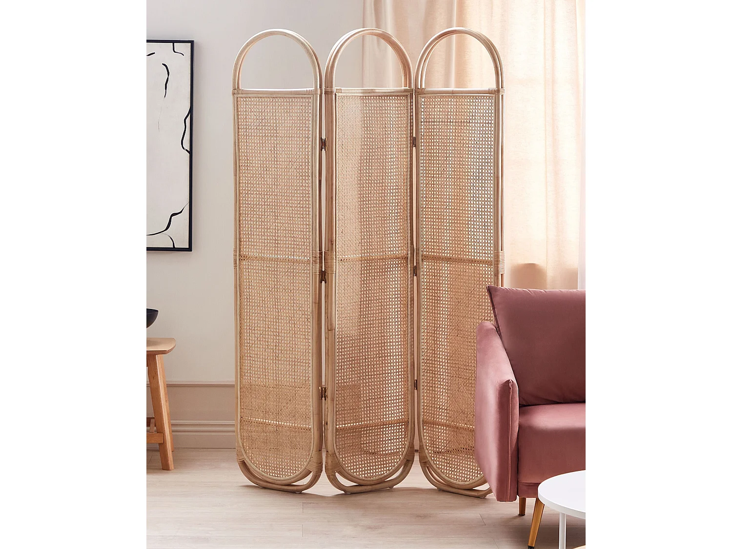 Separador de ambientes de 3 paneles CORTONA Marrón claro 118 cm 180 cm