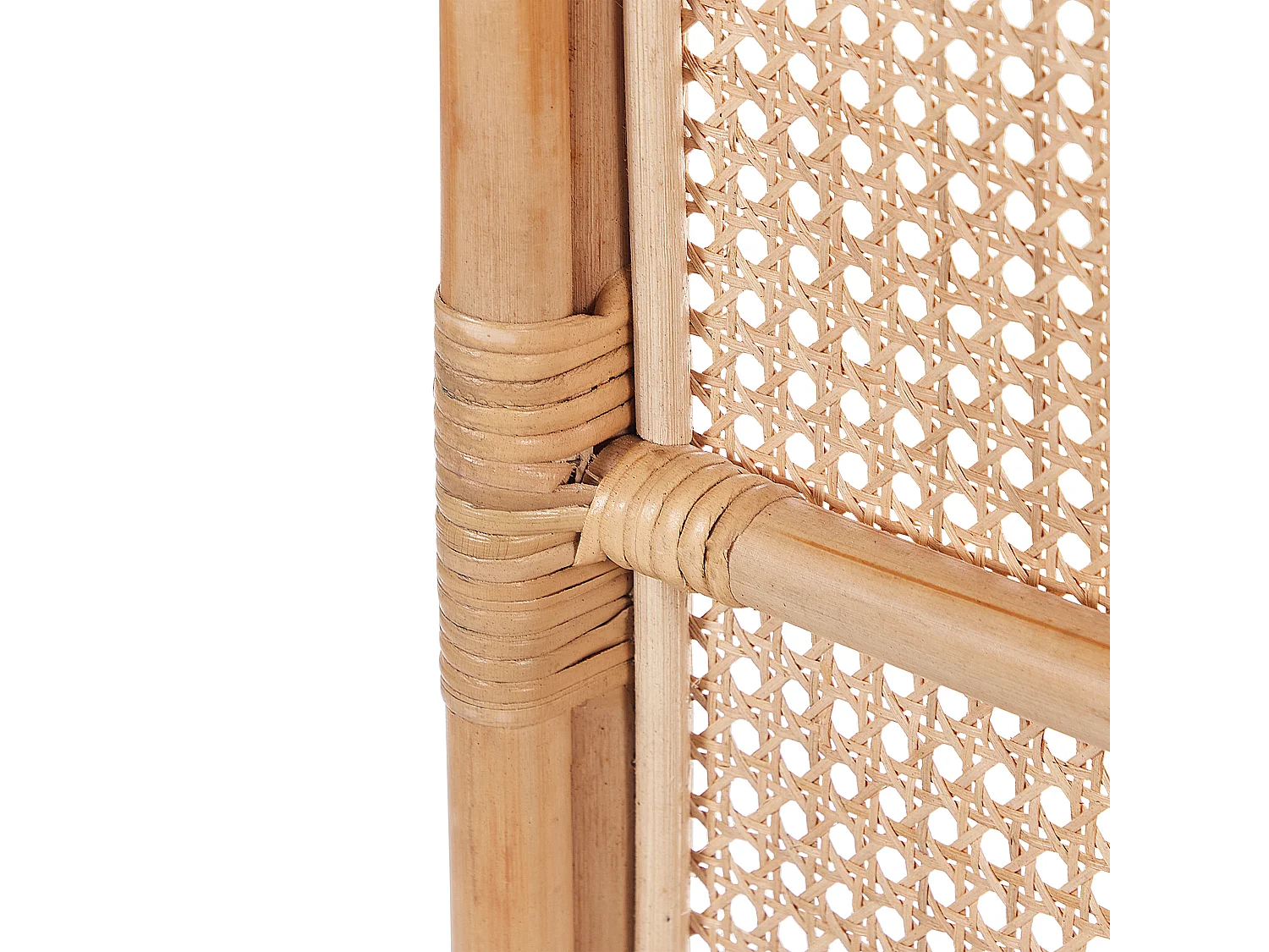 Raumteiler Rattan natürlich / heller Holzfarbton 118 x 180 cm Paravent Cortona