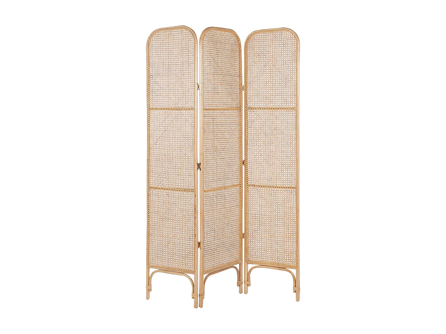 Raumteiler aus Rattan natürlich / beige 105 x 180 cm 3-teilig Paravent Potenza