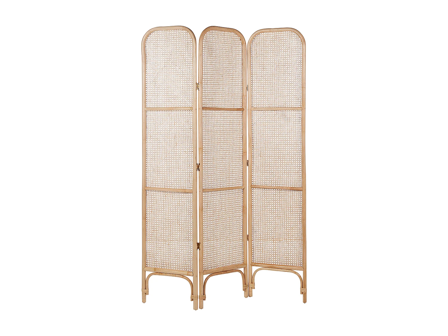 Raumteiler aus Rattan natürlich / beige 105 x 180 cm 3-teilig Paravent Potenza