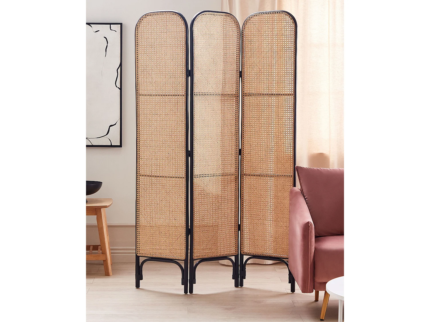 Raumteiler 3-teilig POTENZA Hellbraun 105 cm 180 cm